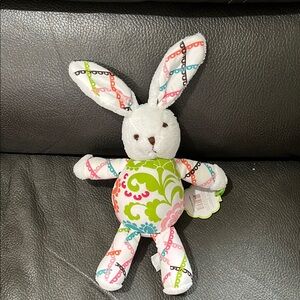 Vera Bradley Colorful Plush Bunny Toy in Lola pattern